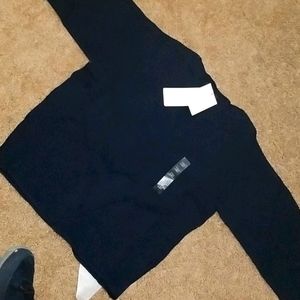 Navy ribbed boat neck sweater